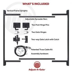 Adjust-A-Gate Original Series 36 in. - 60 in. Wide Gate Opening, Steel Gate Frame Kit 13 Adjust-A-Gate Original Series 36 in. - 60 in. Wide Gate Opening, Steel Gate Frame Kit -Biggie Sales adjust a gate fence hardware ag36 44 1000