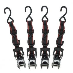 Husky 1 in. x 12 ft. Ratchet Tie Down With S Hook (4-Pack)