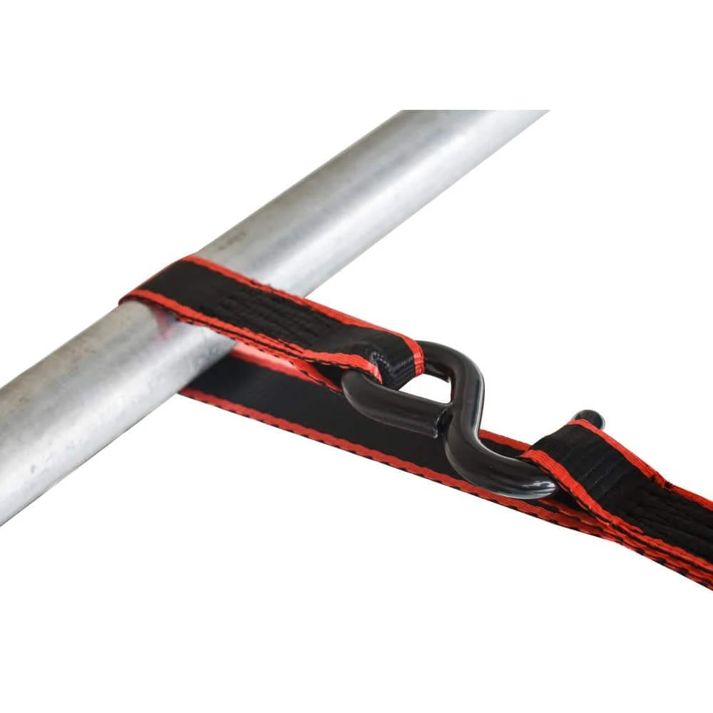 Husky 12 ft. x 1 in. Ratchet Tie Down with S Hook (4-Pack) 3 Husky 12 ft. x 1 in. Ratchet Tie Down with S Hook (4-Pack) - Image 2