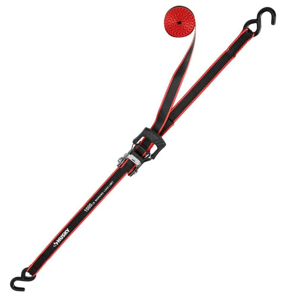 Husky 16 ft. x 1.25 in. Ratchet Tie-Down Straps with S-Hook (2-Pack) 5 Husky 16 ft. x 1.25 in. Ratchet Tie-Down Straps with S-Hook (2-Pack) - Image 3