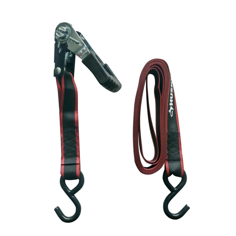 Husky 16 ft. x 1.25 in. Ratchet Tie-Down Straps with S-Hook (2-Pack) 10 Husky 16 ft. x 1.25 in. Ratchet Tie-Down Straps with S-Hook (2-Pack) - Image 8