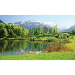 Biggies Lake View - Weather Proof Scene for Window Wells or Wall Mural - 100 in. x 60 in.