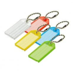 Lucky Line Products Key Tag with Ball Chain in Assorted Colors (Pack of 100)