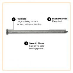 PRO-FIT 10 in. 50 lbs. Hot Dipped Galvanized Common Spike Nail (150-Count) -Biggie Sales metallics pro fit composite fasteners 54272 4f 1000