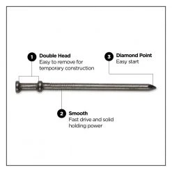 PRO-FIT 2-1/4 in. (8D) Brite Duplex Nails 5 lbs. (425-Count) -Biggie Sales metallics pro fit composite fasteners 77155 4f 1000