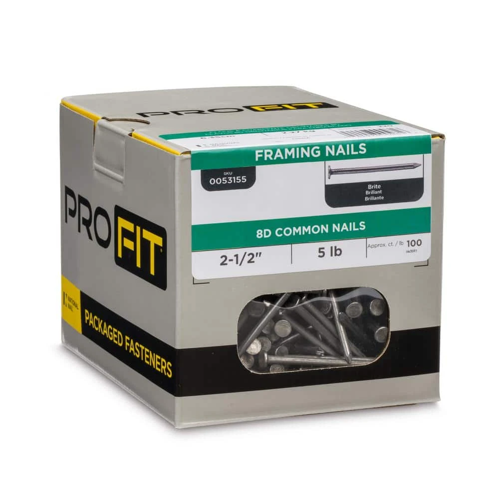 PRO-FIT 2-1/2 in. (8D) Brite Smooth Common Nail 5 lbs. (500-Count) 6 PRO-FIT 2-1/2 in. (8D) Brite Smooth Common Nail 5 lbs. (500-Count) - Image 4