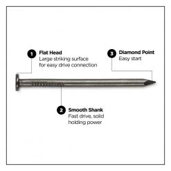 PRO-FIT 2-1/2 in. (8D) Brite Smooth Common Nail 5 lbs. (500-Count) 10 PRO-FIT 2-1/2 in. (8D) Brite Smooth Common Nail 5 lbs. (500-Count) -Biggie Sales pro fit common nails 53155 4f 1000