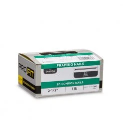 PRO-FIT 2-1/2 in. (8D) Brite Smooth Common Nail 1 lb. (100-Count) -Biggie Sales pro fit common nails 53158 1f 1000