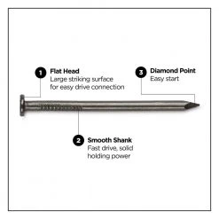 PRO-FIT 2-1/2 in. (8D) Brite Smooth Common Nail 1 lb. (100-Count) -Biggie Sales pro fit common nails 53158 4f 1000