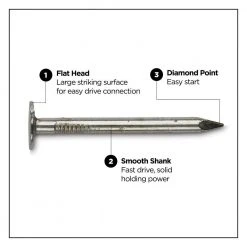 PRO-FIT 3-1/2 in. (16D) Brite Smooth Common Nail 5 lbs. (230-Count) -Biggie Sales pro fit common nails 53195 4f 1000