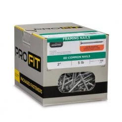 PRO-FIT 2 in. (6D) Hot Dipped Galvanized Smooth Common Nail 5 lbs. (830-Count) 11 PRO-FIT 2 in. (6D) Hot Dipped Galvanized Smooth Common Nail 5 lbs. (830-Count) -Biggie Sales pro fit common nails 54135 1f 1000