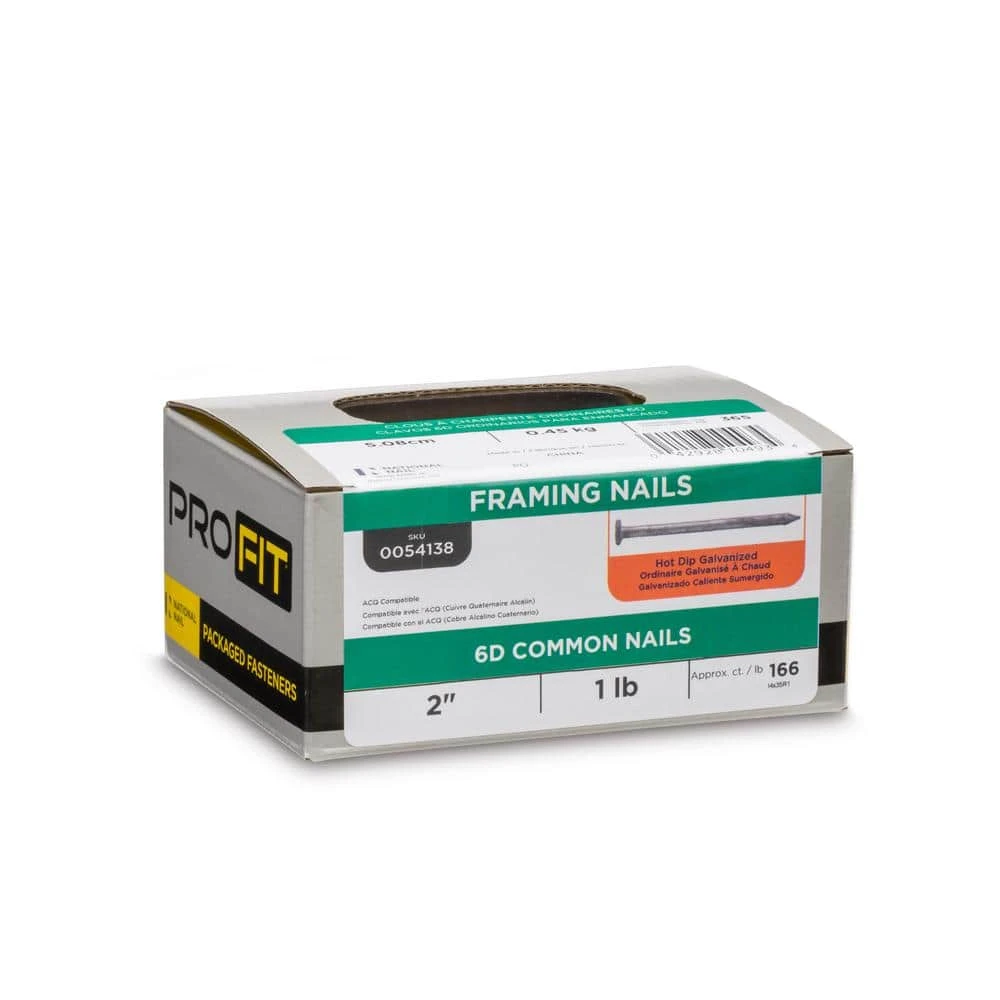 PRO-FIT 2 in. (6D) Hot Dipped Galvanized Smooth Common Nail 1 lb. (166-Count) 6 PRO-FIT 2 in. (6D) Hot Dipped Galvanized Smooth Common Nail 1 lb. (166-Count) - Image 4