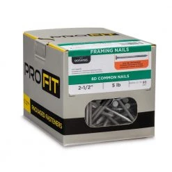 PRO-FIT 2-1/2 in. (8D) Hot Dipped Galvanized Smooth Common Nail 5 lbs. (465-Count) -Biggie Sales pro fit common nails 54155 1f 1000