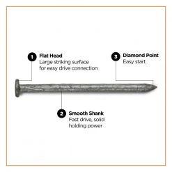 PRO-FIT 2-1/2 in. (8D) Hot Dipped Galvanized Smooth Common Nail 5 lbs. (465-Count) -Biggie Sales pro fit common nails 54155 4f 1000
