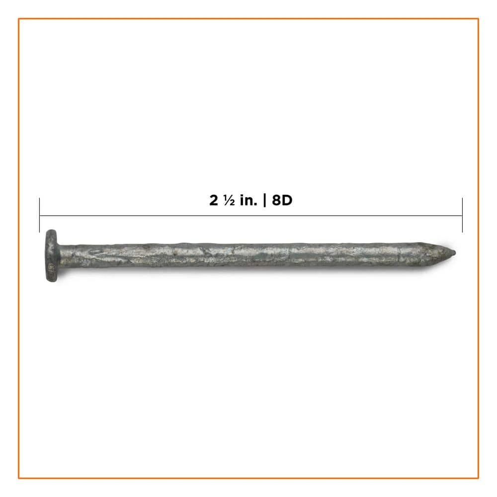 PRO-FIT 2-1/2 in. (8D) Hot Dipped Galvanized Smooth Common Nail 1 lb. (93-Count) 4 PRO-FIT 2-1/2 in. (8D) Hot Dipped Galvanized Smooth Common Nail 1 lb. (93-Count) - Image 2