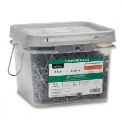 PRO-FIT 2-1/2 in. (8D) Hot Dipped Galvanized Smooth Common Nail 25 lbs. (2325-Count) -Biggie Sales pro fit common nails 54159 1f 1000