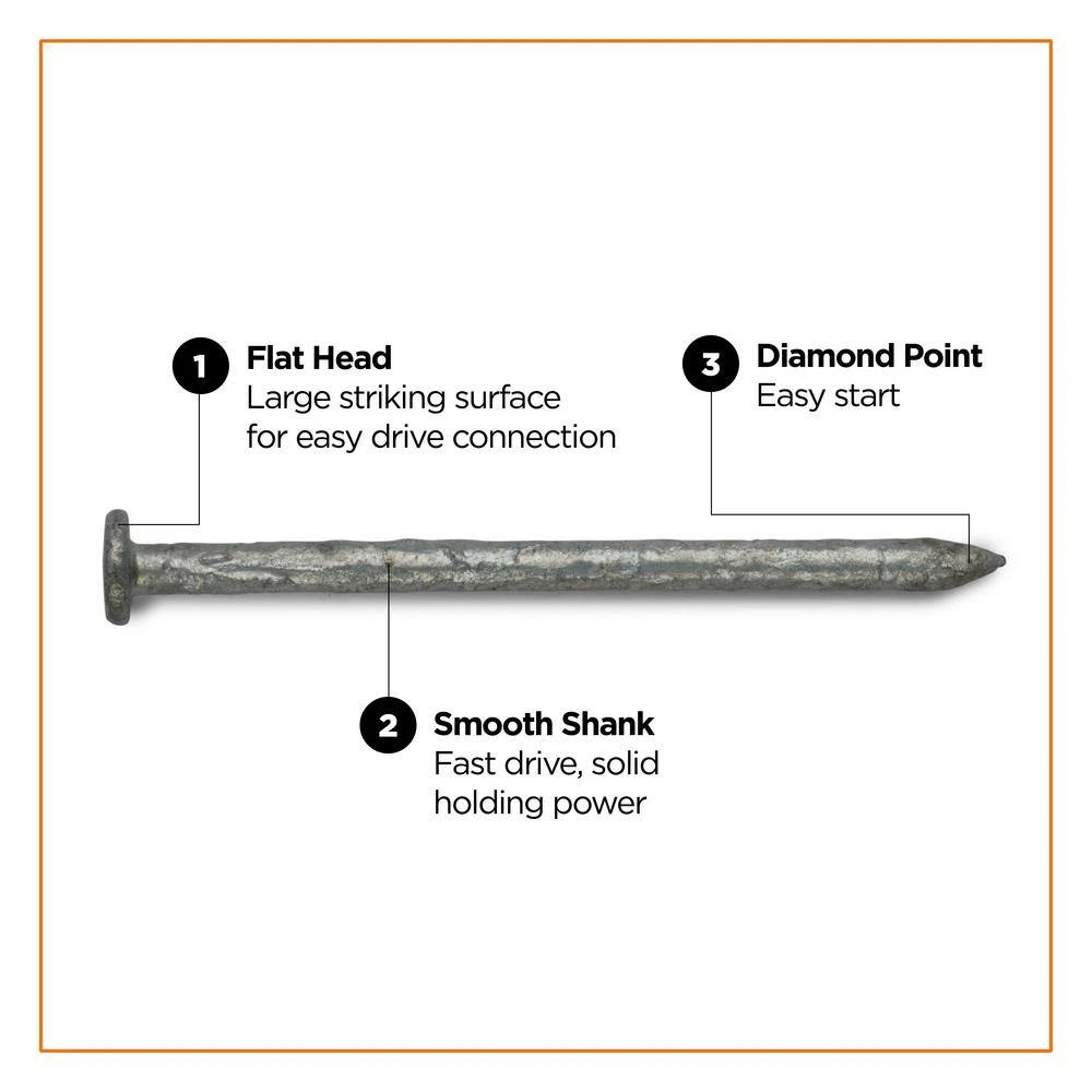 PRO-FIT 3-1/2 in. (16D) Hot Dipped Galvanized Smooth Common Nail 5 lbs. (225-Count) 5 PRO-FIT 3-1/2 in. (16D) Hot Dipped Galvanized Smooth Common Nail 5 lbs. (225-Count) - Image 3