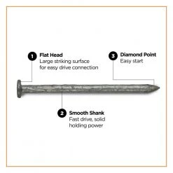 PRO-FIT 3-1/2 in. (16D) Hot Dipped Galvanized Smooth Common Nail 25 lbs. (1125-Count) 10 PRO-FIT 3-1/2 in. (16D) Hot Dipped Galvanized Smooth Common Nail 25 lbs. (1125-Count) -Biggie Sales pro fit common nails 54199 4f 1000