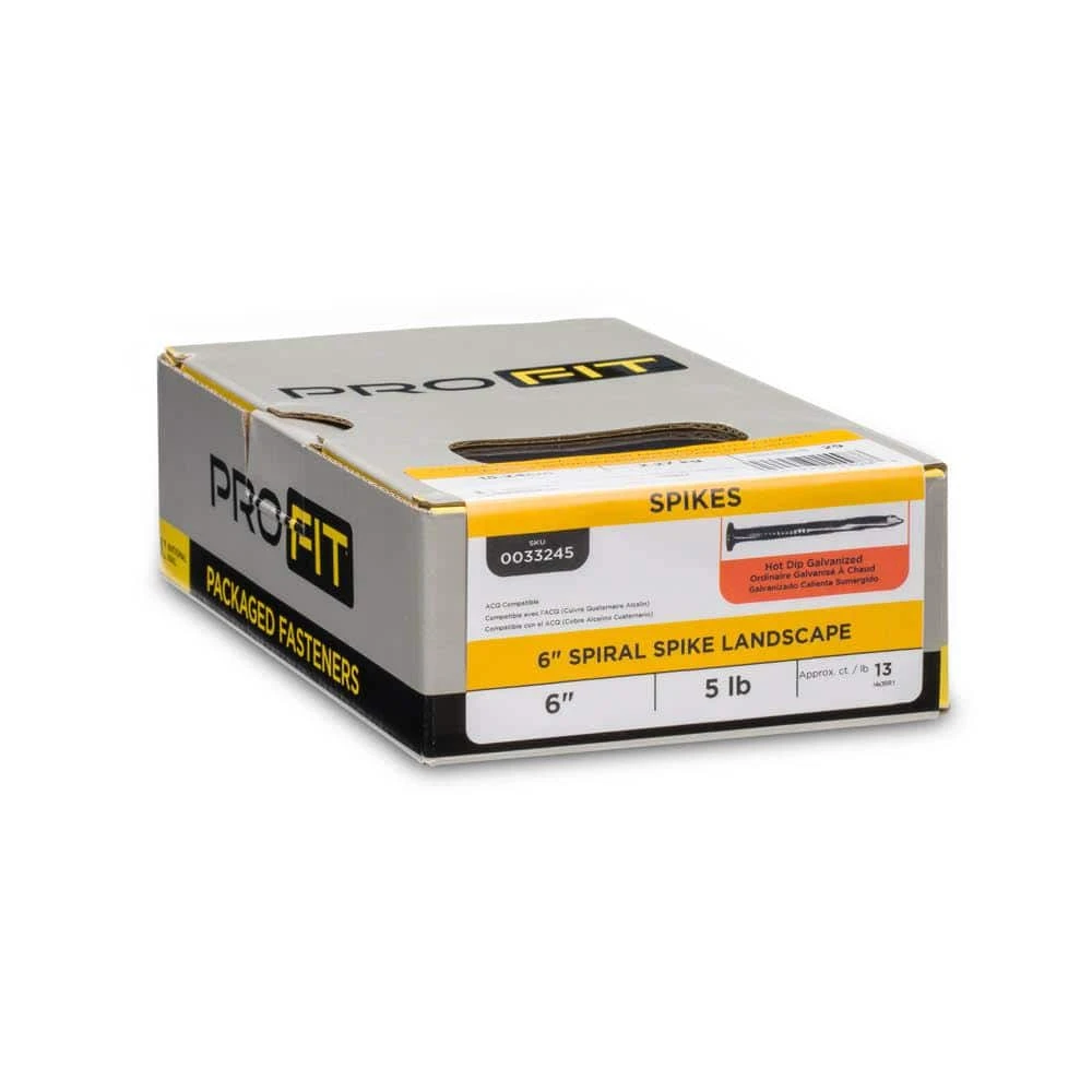 PRO-FIT 6 in. Hot Dipped Galvanized Spiral Landscape Spike 5 lbs. (65-Count) 6 PRO-FIT 6 in. Hot Dipped Galvanized Spiral Landscape Spike 5 lbs. (65-Count) - Image 4