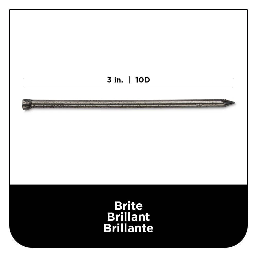 PRO-FIT 3 in. (10D) Brite Finish Nail 1 lb. (122-Count) 4 PRO-FIT 3 in. (10D) Brite Finish Nail 1 lb. (122-Count) - Image 2