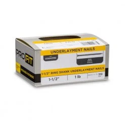 PRO-FIT 1-1/2 in. Brite Ring Shank Underlayment Nail 1 lb. (310-Count) 11 PRO-FIT 1-1/2 in. Brite Ring Shank Underlayment Nail 1 lb. (310-Count) -Biggie Sales pro fit flooring nails 84098 1f 1000