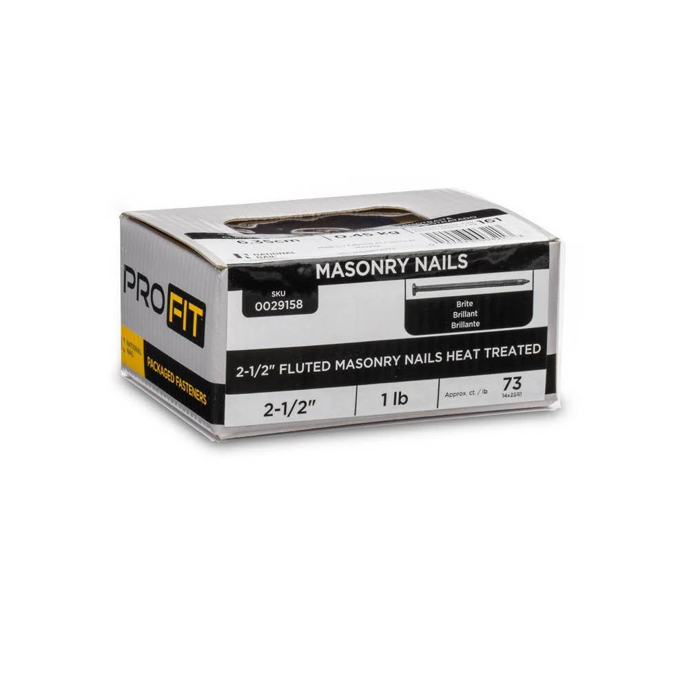PRO-FIT 2-1/2 in. (8D) Brite Fluted Masonry Nail 1 lb. (73-Count) 6 PRO-FIT 2-1/2 in. (8D) Brite Fluted Masonry Nail 1 lb. (73-Count) - Image 4