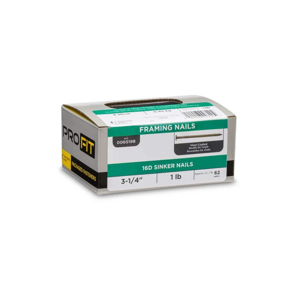 PRO-FIT 3-1/4 in. (16D) Vinyl Coated Sinker 1 lb. (62-Count) 6 PRO-FIT 3-1/4 in. (16D) Vinyl Coated Sinker 1 lb. (62-Count) - Image 4