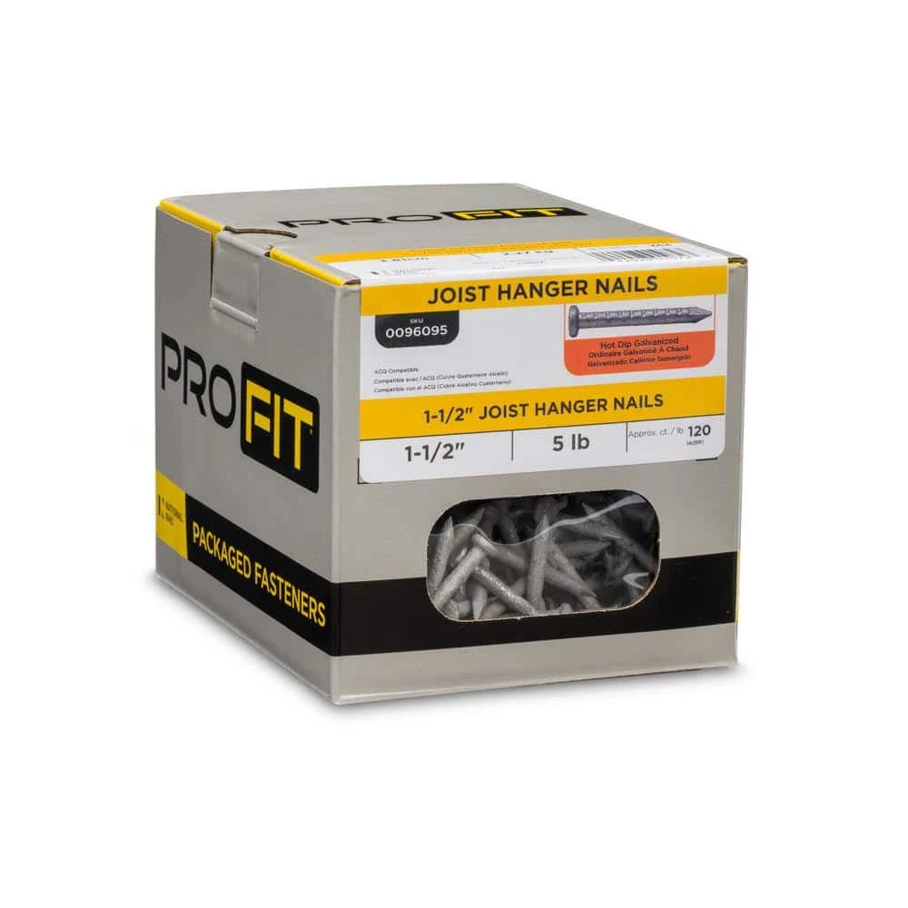 PRO-FIT 1-1/2 in. (4D) Hot Dipped Galvanized Joist Hanger 5 lbs. (600 Count) 6 PRO-FIT 1-1/2 in. (4D) Hot Dipped Galvanized Joist Hanger 5 lbs. (600 Count) - Image 4