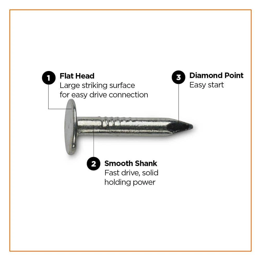 PRO-FIT 1-1/4 in. Electro Galvanized Roofing Nail 25 lbs. (5225-Count) 5 PRO-FIT 1-1/4 in. Electro Galvanized Roofing Nail 25 lbs. (5225-Count) - Image 3
