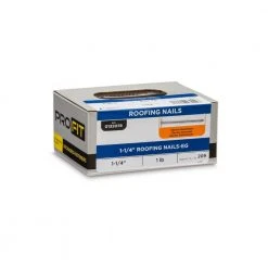 PRO-FIT 1-1/2 in. Electro Galvanized Roofing Nail 1 lb. (194-Count) 11 PRO-FIT 1-1/2 in. Electro Galvanized Roofing Nail 1 lb. (194-Count) -Biggie Sales pro fit roofing nails 132098 1f 1000