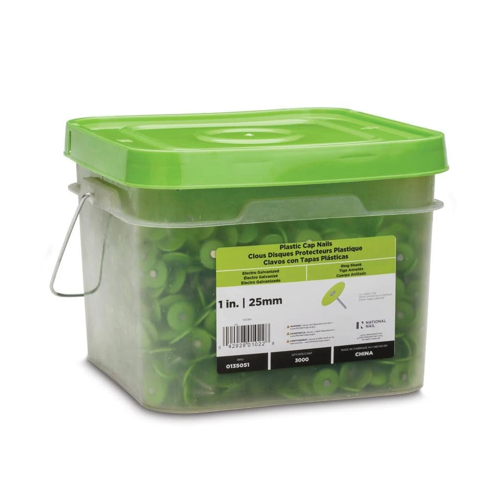 PRO-FIT 1 in. (2D) Electro Galvanized Ring Shank Nail with Plastic Cap (3000-Count) 6 PRO-FIT 1 in. (2D) Electro Galvanized Ring Shank Nail with Plastic Cap (3000-Count) - Image 4