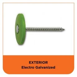 PRO-FIT 1-1/2 in. Electro Galvanized Ring Shank Nail with Plastic Cap (100-Count) -Biggie Sales pro fit roofing nails 135095 44 1000