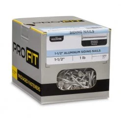 PRO-FIT 1-1/2 in. Aluminum Siding Nail 1 lb. (577-Count) 11 PRO-FIT 1-1/2 in. Aluminum Siding Nail 1 lb. (577-Count) -Biggie Sales pro fit siding nails 223098 1f 1000