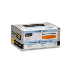 PRO-FIT 2-1/2 in. (8D) Hot Dipped Galvanized Spiral Siding Nail 1 lb. (145-Count) 11 PRO-FIT 2-1/2 in. (8D) Hot Dipped Galvanized Spiral Siding Nail 1 lb. (145-Count) -Biggie Sales pro fit siding nails 4158 1f 1000