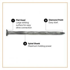 PRO-FIT 2-1/2 in. (8D) Hot Dipped Galvanized Spiral Deck Nail 5 lbs. (650-Count) -Biggie Sales pro fit specialty nails 10155 4f 1000
