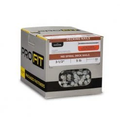 PRO-FIT 3-1/2 in. (16D) Hot Dipped Galvanized Spiral Deck Nail 5 lbs. (295-Count) 11 PRO-FIT 3-1/2 in. (16D) Hot Dipped Galvanized Spiral Deck Nail 5 lbs. (295-Count) -Biggie Sales pro fit specialty nails 10195 1f 1000