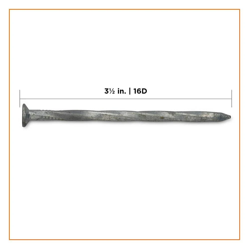 PRO-FIT 3-1/2 in. (16D) Hot Dipped Galvanized Spiral Deck Nail 5 lbs. (295-Count) 4 PRO-FIT 3-1/2 in. (16D) Hot Dipped Galvanized Spiral Deck Nail 5 lbs. (295-Count) - Image 2