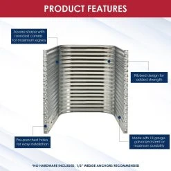 SHAPE PRODUCTS 68 in. W x 36 in. D x 60 in. H Galvanized Steel Egress Window Well -Biggie Sales shape products window wells accessories spe6836 60mill 4f 1000