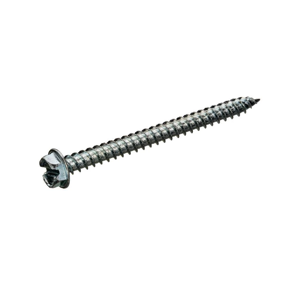 Venti Air #8 x 1 in. Sharp Point Zinc Plated (1/4 in. Slotted Hex Head) Screw (2 x 50-Pack) 4 Venti Air #8 x 1 in. Sharp Point Zinc Plated (1/4 in. Slotted Hex Head) Screw (2 x 50-Pack) - Image 2